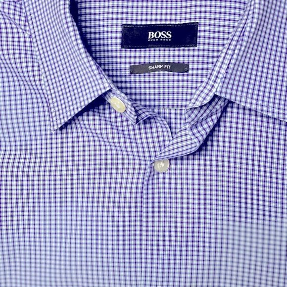 EUC Hugo Boss Sharp Fit Button Down Dress Shirt - Lavender - Picture 4 of 5